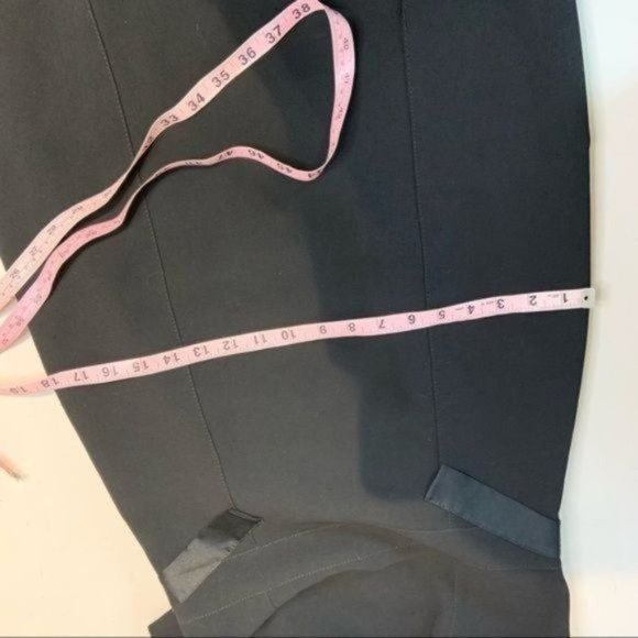 KAREN MILLEN BOAT NECK SILK ACCENT EMBELLISHED SHEATH DRESS KNEE LENGTH BLACK 8 - Picture 8 of 13